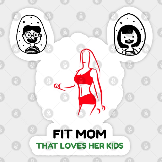 Fit Mom That Loves Her Kids Sticker by JC's Fitness Co.